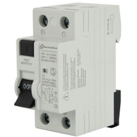 INTERRUTTORE DIFFERENZIALE 30MA 40A 6KA TIPO AC 2 PZ