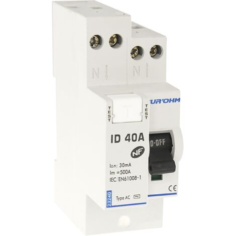 Interruttore differenziale 30mA connessione alta/alta Classe AC 50A