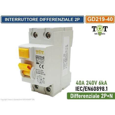 Gasiashop - GD220-16 - INTERRUTTORE MAGNETOTERMICO DIFFERENZIALE
