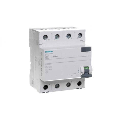 Interruttore differenziale 4P 40A 0,03A, tipo AC, polo N-sinistro, 30mA 400V, SENTRON 5SV4344-0KL