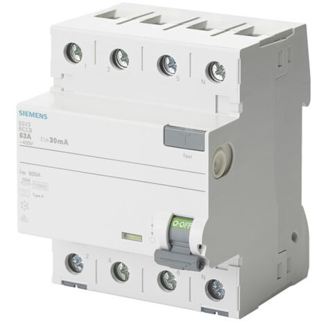 Interruttore differenziale a 4 poli Tipo A 400V 25A 300mA Siemens 5SV36428