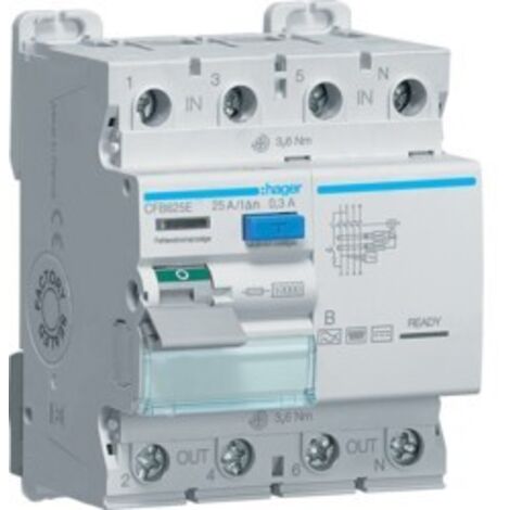 Interruttore Differenziale Acc 4P 300Ma 25A B 4M ( HAGER cod. CFB625E )