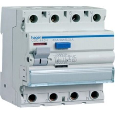 Interruttore differenziale Hager 4P 63A 30MA AC 4 moduli CDC463H