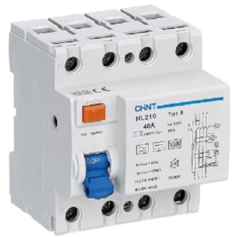 Interruttore differenziale puro 4p chint 782010-63a 300ma 10ka tipo b