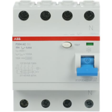 Interruttore differenziale puro f204 ac 40a 30ma 4p abb f427813