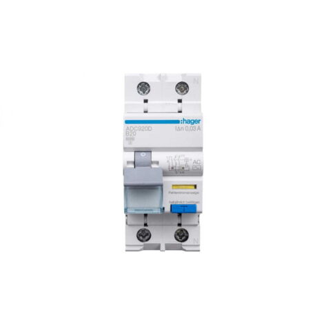 Interruttore differenziale RCBO 2P B20A 0,03A Tipo AC ADC920D