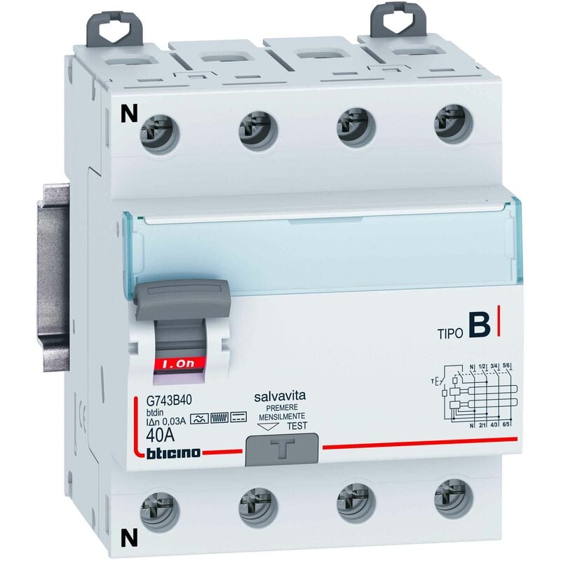 G744B40 Interrupteur différentiel Type b 4P In= 40A - Bticino