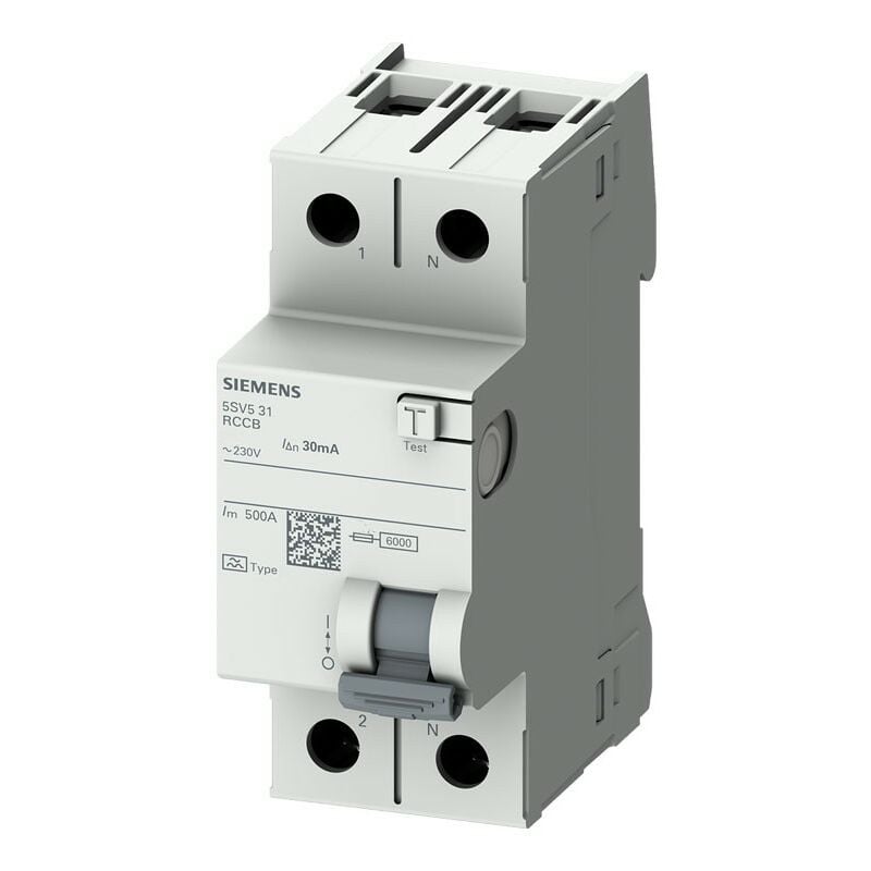 Interrupteur différentiel Siemens 40A 2 Poles 30 ma ac 2 Modules 5SV53140