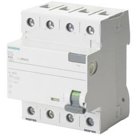 Interruttore differenziale Siemens FI 40A 3 poli+N bianco 400V