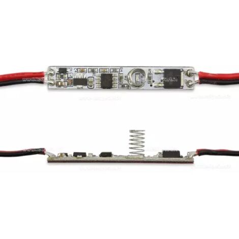 INTERRUTTORE DIMMER CON LED ROSSO DA INSERIRE NEL PROFILO PER LED
