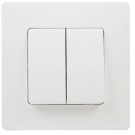 INTERRUTTORE DOPPIO BIANCO SERIE NILOE