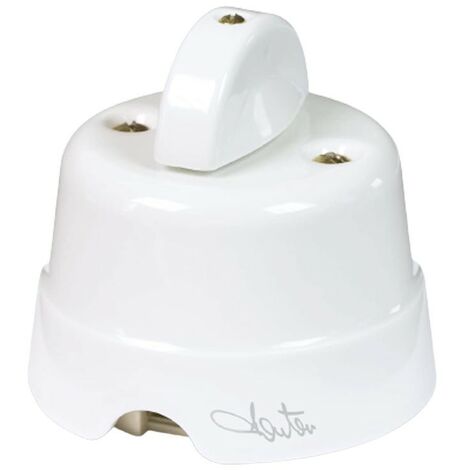 Interruttore e Deviatore in ceramica Fanton 10AX 250V da parete Bianco 84001