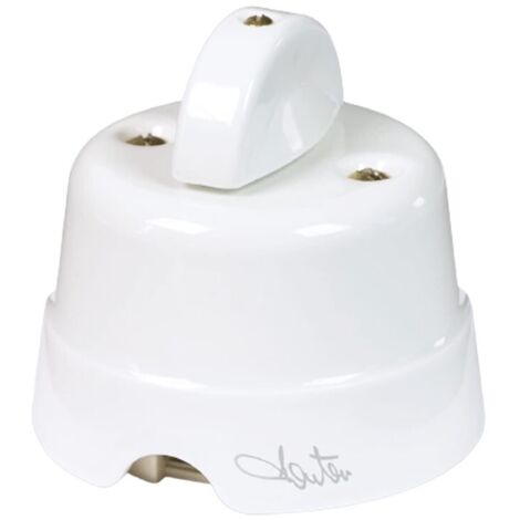 Interruttore e Deviatore in ceramica Fanton 10AX 250V da parete Bianco 84001
