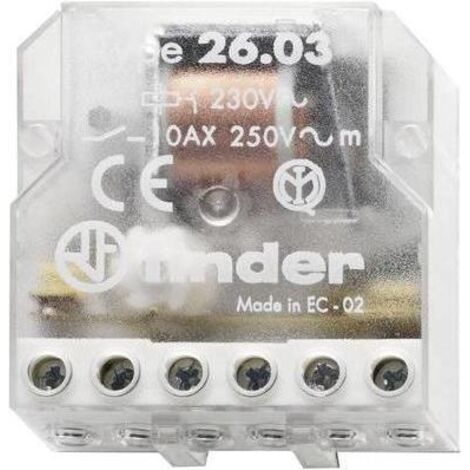 Interruttore elettromeccanico/deviatore bipolare SERIE 26, morsetto a vite, 1NA 1NC 10A, 24V AC - FINDER
