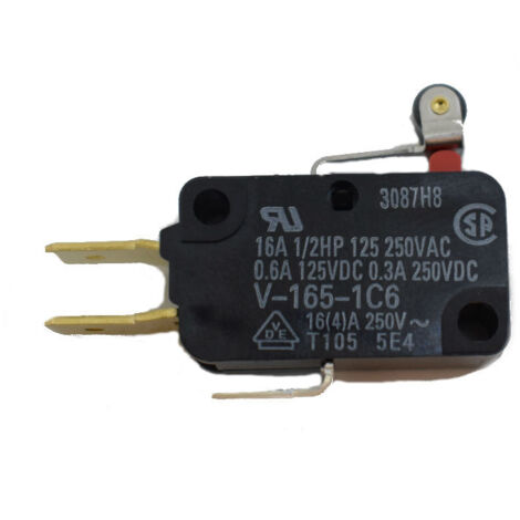 Interruttore finecorsa Omron Micro 16A con leva e rotella V1651C6R-1480430
