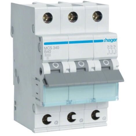 Interruttore Hager mcs340 tipo C 40A 3 poli