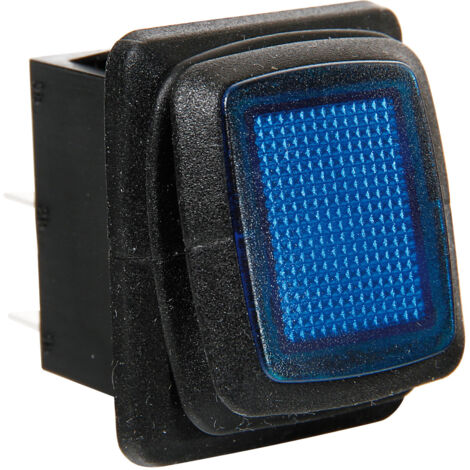 Interruttore impermeabile con spia a Led - 12/24V - Blu