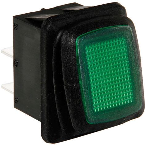 Interruttore impermeabile con spia a Led - 12/24V - Verde