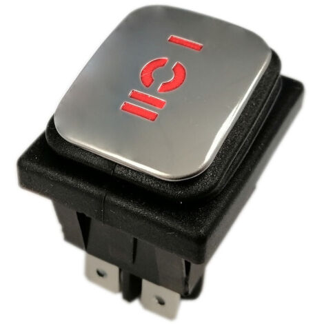 INTERRUTTORE KCD4-B 16A 250V ON-OFF-ON IP65 ARGENTO