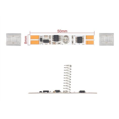 Interruttore Led Dimmer Touch Senza Saldatura Flessibile Larghezza 8mm 12V 24V 3A Con Memoria e Led Blu