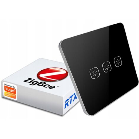 Interruttore luce touch in vetro 3P ZigBee TUYA senza N