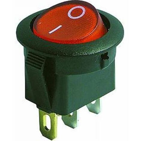 Interruttore Luminoso Unipolare Rosso 3C 16A 17mm ferri da stiro e macchina del