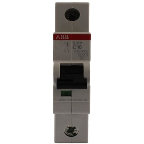 Interruttore magnetotermico 1 polo 1 modulo 16A curva C 6KA  ABB