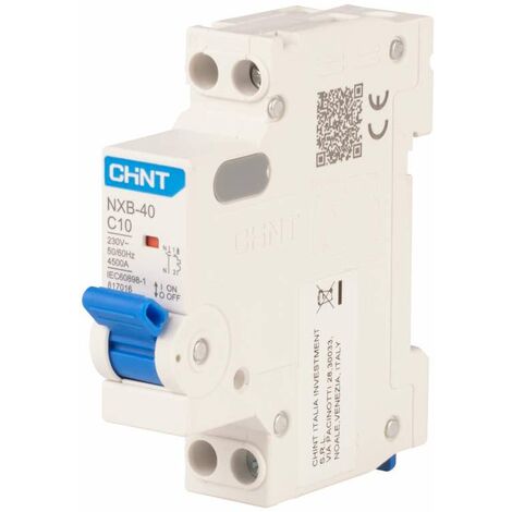 Interruttore magnetotermico 10A 1P+N 230V Grigio