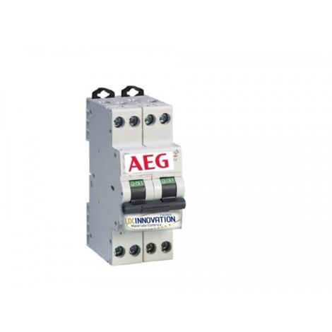 Interruttore magnetotermico 16A 1 polo + N 2 moduli AEG DG41NC16