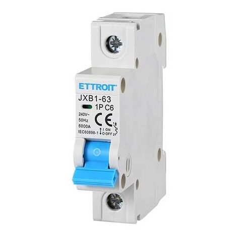 Interruttore magnetotermico 1P 6A 220V 6Ka 1 Modulo DIN Ettroit JX110660