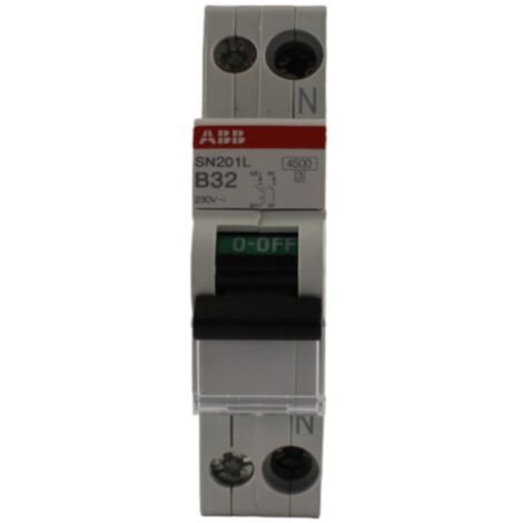 Interruttore magnetotermico 1p+n 1 modulo 32a curva b 4,5ka abb