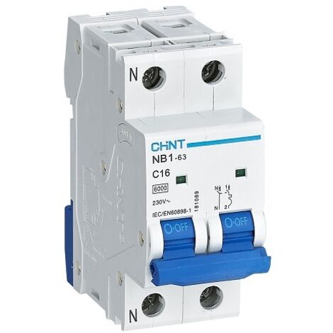 INTERRUTTORE MAGNETOTERMICO 1P+N 32A 6KA CURVA C 2 MODULI CHINT 180242