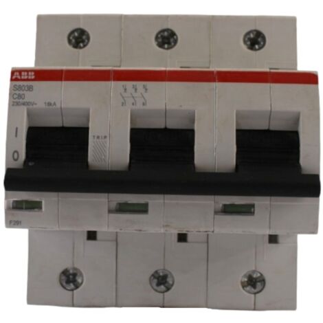 Interruttore magnetotermico 3 poli 3 moduli 80A curva D S200 ABB