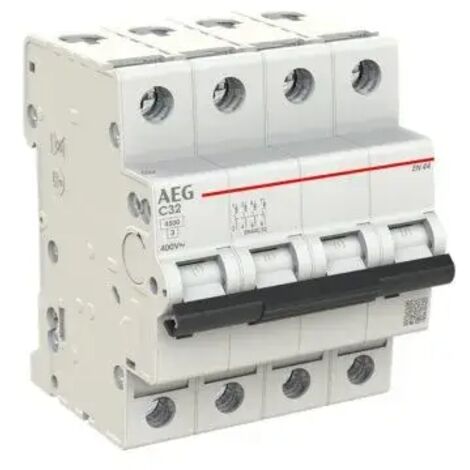 Interruttore magnetotermico 32A 4 poli AEG EN44C32 4.5ka 3P+N