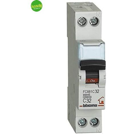 Interruttore magnetotermico 32a Bticino 1 modulo interruzione icn 4,5 ka