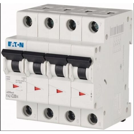 Interruttore magnetotermico 4P C 20A 15kA AC FAZ C20/4 279062