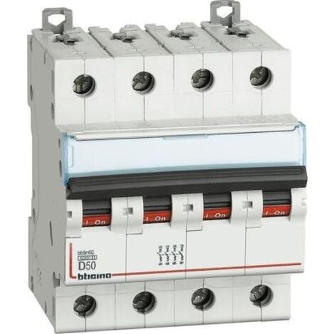 Interruttore Magnetotermico 4P Curva D50A 6Ka Btdin60 ( BTICINO cod. FN84D50 )