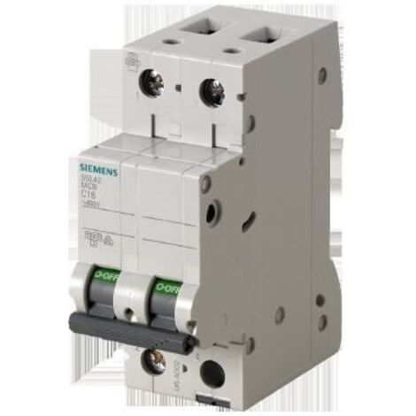 Interruttore magnetotermico a 2 poli 400V 63A curva C Siemens 5SL42637