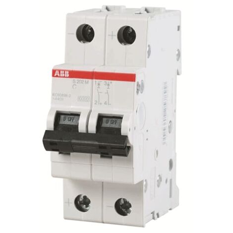 Interruttore magnetotermico ABB 2P 6A 10KA C 2M S202M S550260