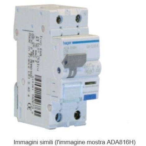 Interruttore Magnetotermico Acc 1Pn 10Ma A 16A 4.5Ka C 2M ( HAGER cod. ACA816H )