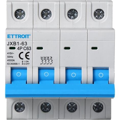 ETTROIT Interruttore Magnetotermico Automatico 4P 63A 220V 380V Salvavita Stotz