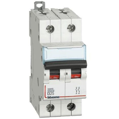 Interruttore magnetotermico Bticino 2P 25A 6kA tipo D 2 moduli FN82D25