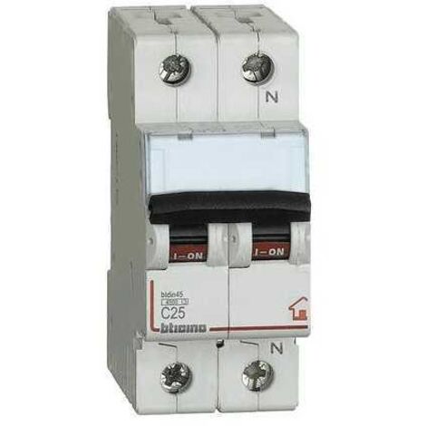 Interruttore Magnetotermico C25 1P+N 2M 4500A Magic ( Bticino Cod. Fc810Nc25 )