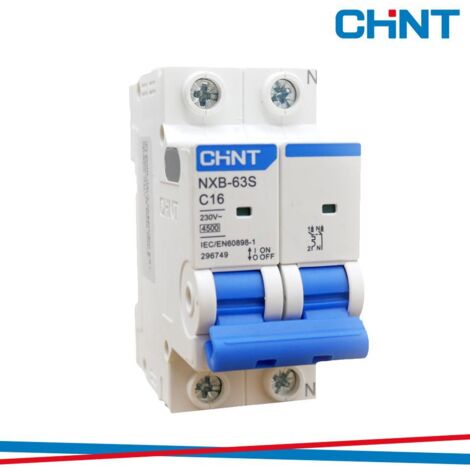 Interruttore magnetotermico chint nxb-63s/c16 1p+n 16a 4,5ka curva c - 296749