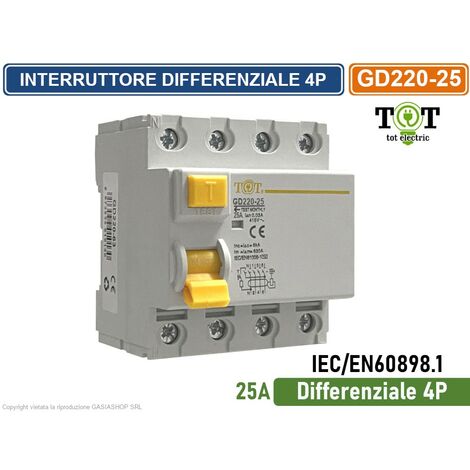 Interruttore differenziale magnetotermico 25A 6k KRO6-2/C25/30