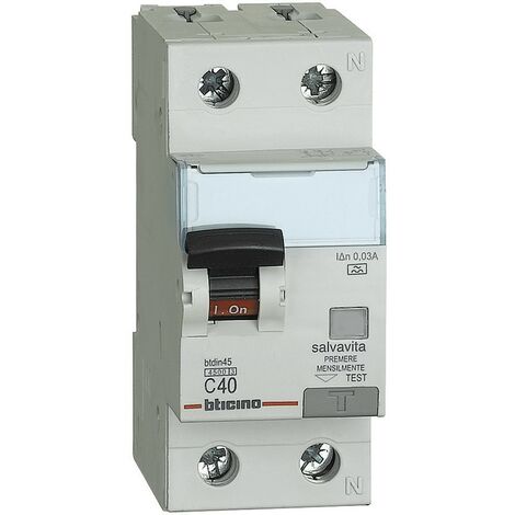 Interruttore magnetotermico differenziale BTDIN45 BTICINO GA8813A40
