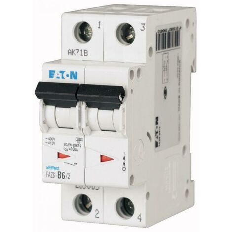 Interruttore magnetotermico Eaton 16A 2 poli 6KA 2 moduli 239103