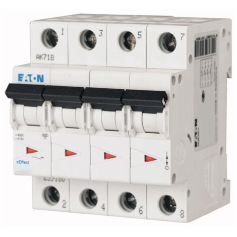Interruttore magnetotermico Eaton 20A 4 poli 6KA curva C 4 moduli 239219