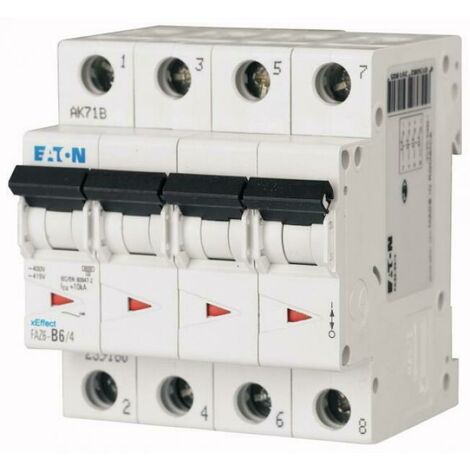 Interruttore magnetotermico Eaton 63A 4 poli 6KA curva C 4 moduli 239224