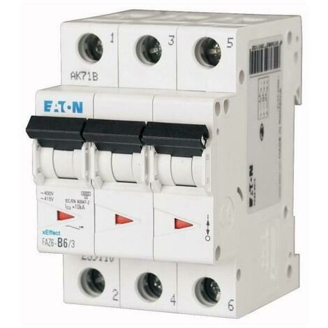 Interruttore magnetotermico Eaton FAZ6 25A 3P 6KA C 3 moduli 239150
